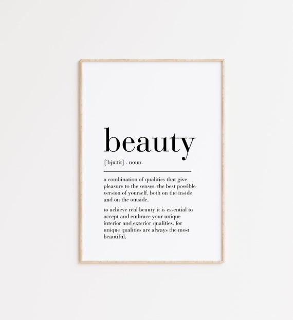 Beauty Definition Print Definition Print Beauty Beauty Print Funny Art Print Dictionary Art Print Wall Art Quote Print