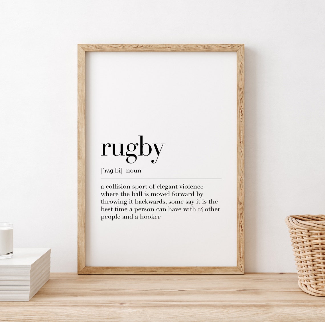 Rugby Funny Dictionary Definition Collision Team Sport Poster - Image 2
