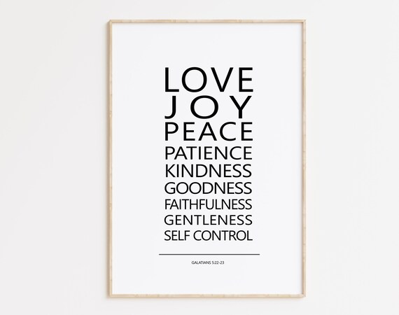 Love Joy Galatian 5 22 Bible Verse Art