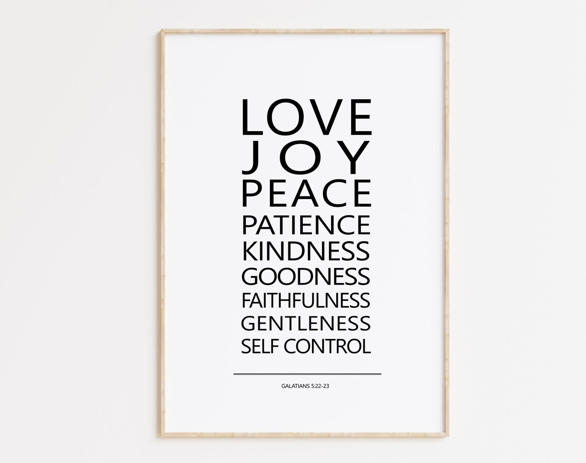 Love Joy Galatian 5 22 Bible Verse Art