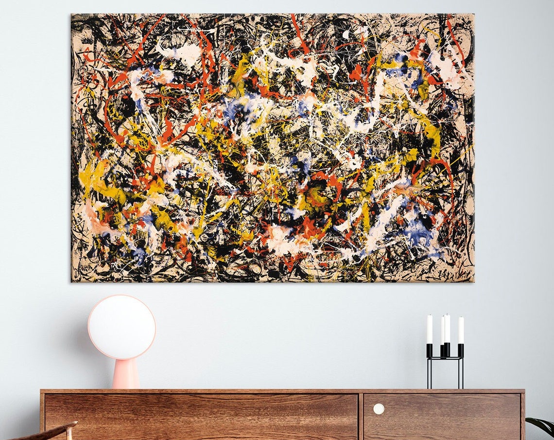 Jackson Pollock Convergence Drip Painting Colorful Abstract Art Poster