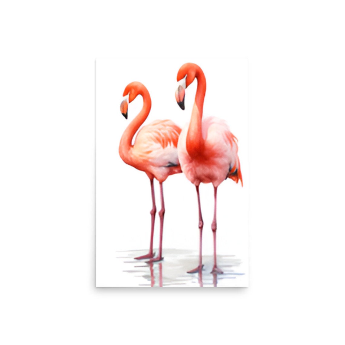 Flamingo Painting Two Pink Birds Watercolor Art Print Flamingo Wall Art Birds Watercolor Lafge Poster Animals Art Nursery Wall Decor - Image 3