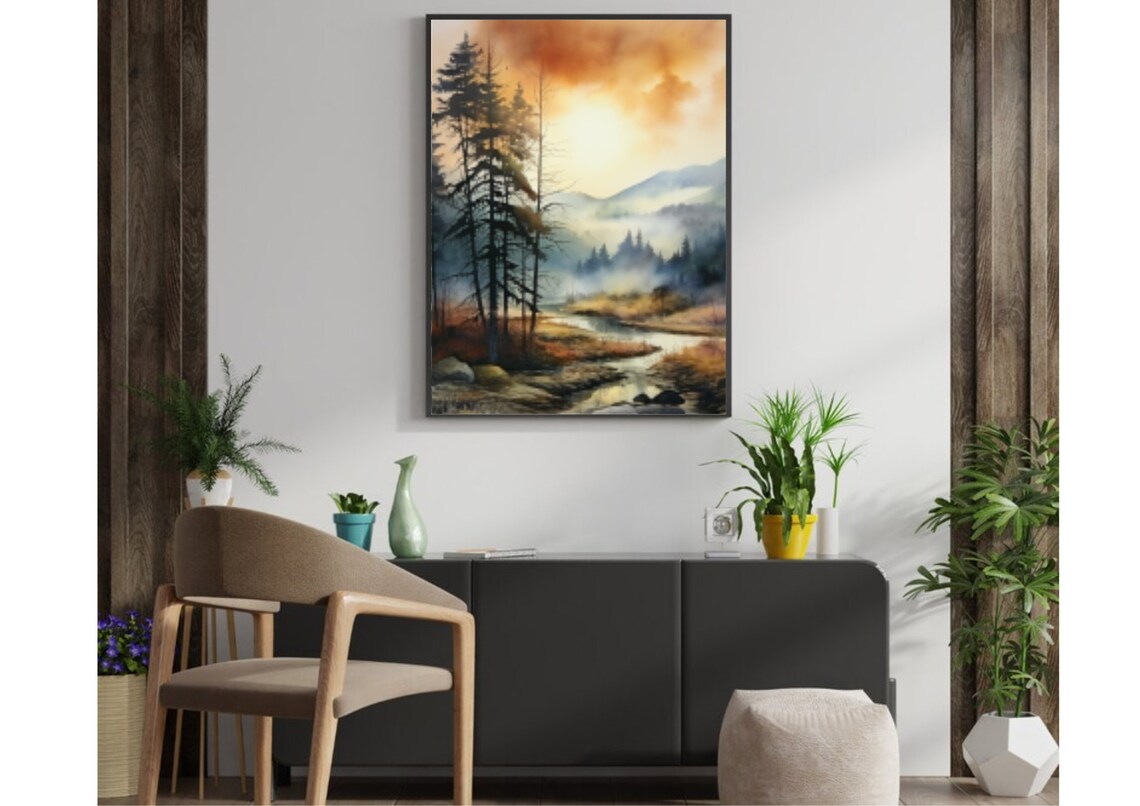 Appalachian Mountains Watercolor Landscape Art Print - Image 5