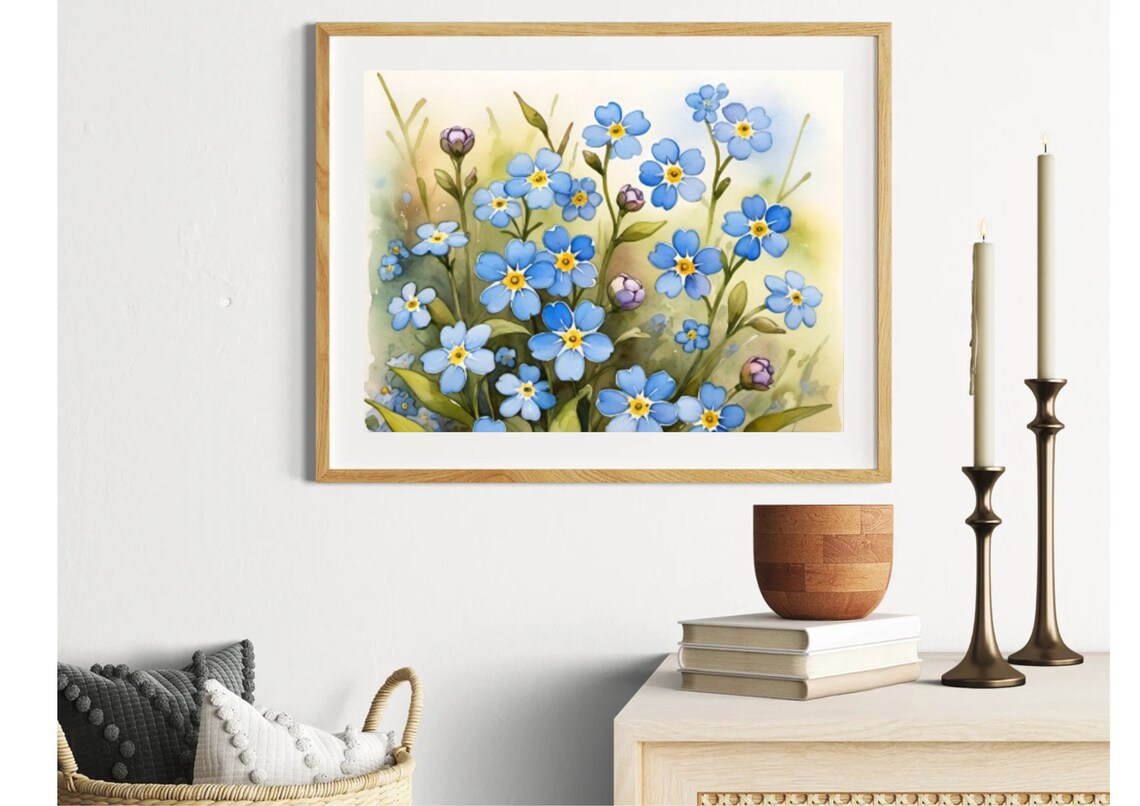 Forget Me Nots Watercolor Botanical Art Print - Image 5