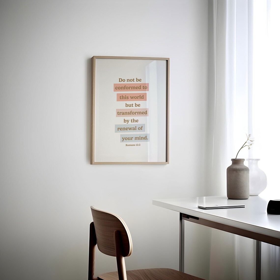Romans 12:2 Scripture Art Print, Biblical Encouragement - Image 2