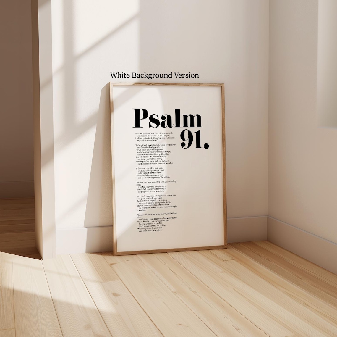 Psalm 91 Christian Scripture Art Print, Modern Style