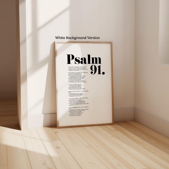 Psalm 91 Christian Scripture Art Print, Modern Style