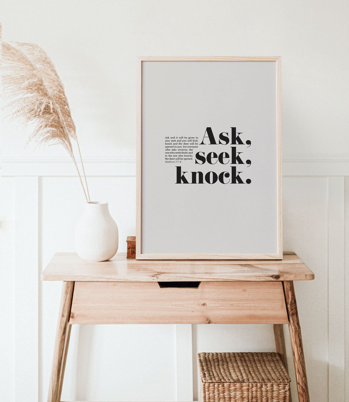 Matthew 7:7-8 Ask, Seek, Knock Scripture Art Print - Image 4