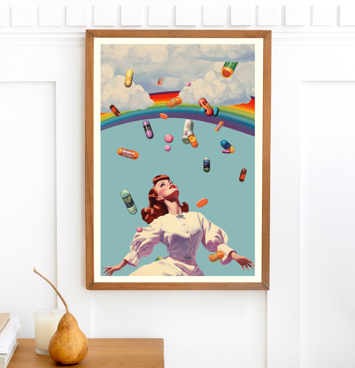 Happy Forever Retro Surreal Art Collage Print - Image 2