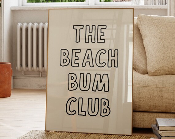 Funny Beach Print Retro Typography Poster Beach House Decor Coastal Wall Art Cute Beach Wall Art Beachy Room Decor 1 Print