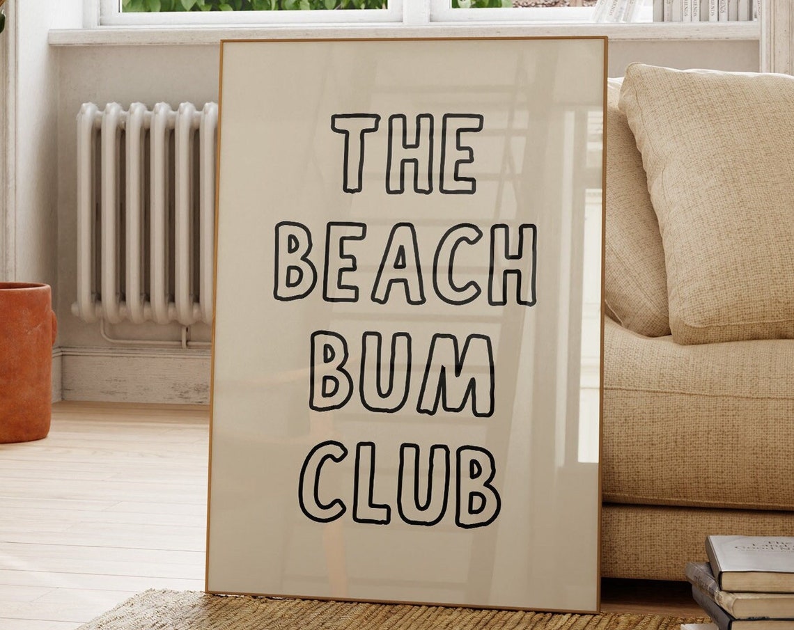 Funny Beach Print Retro Typography Poster Beach House Decor Coastal Wall Art Cute Beach Wall Art Beachy Room Decor 1 Print