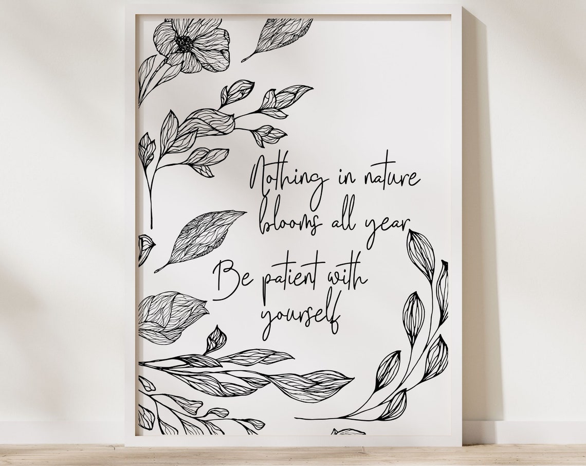 Black and White Botanical Art Print, Therapy Office Decor