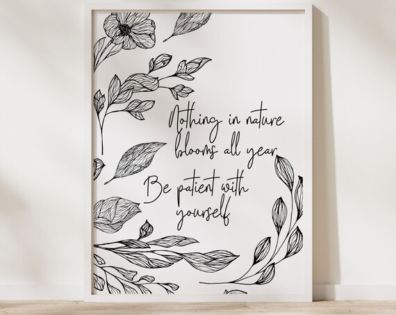 Black and White Botanical Art Print, Therapy Office Decor