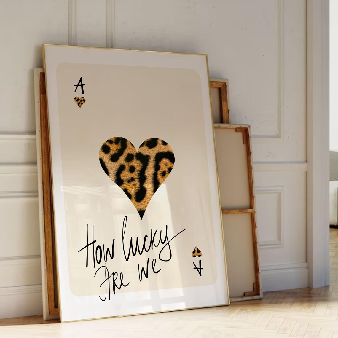 Leopard Playing Card, Retro Bar Cart Art Print