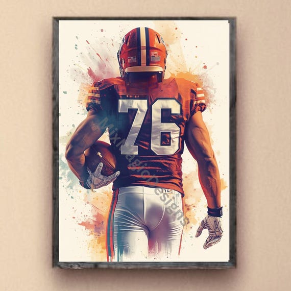 Football Poster 76 Wall Art Sports Decor For Men Teenagers Dynamic Splash Illustration Gift