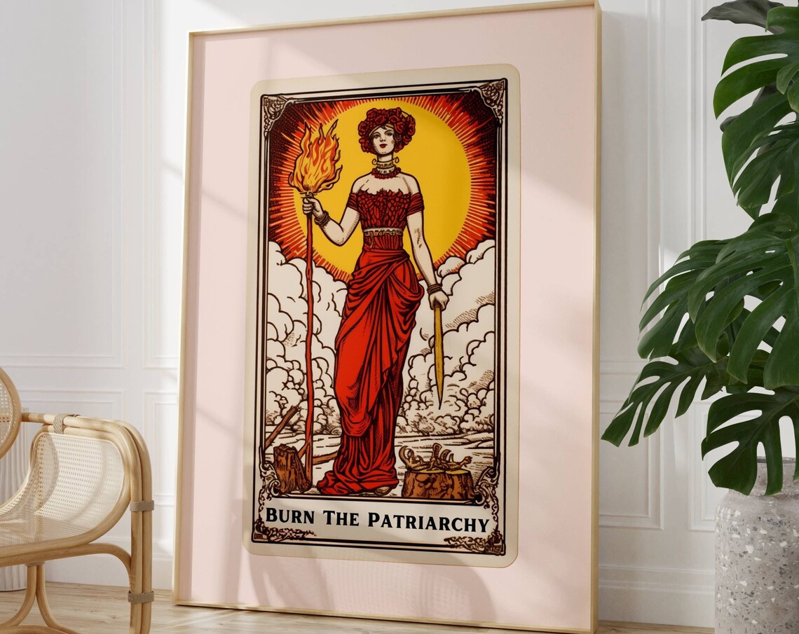 Burn The Patriarchy Tarot Card Print Feminism Print Feminist Art Print Room Posters Feminist Girl Power Witchy Print Feminist Wall Art - Image 4