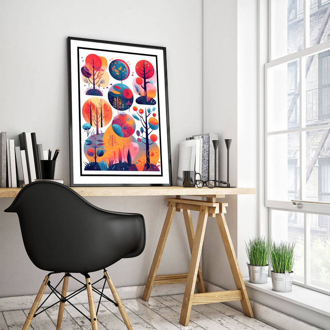 Collection Of Trees 1 Art Print Poster Painting Museum Quality Giclee Home Wall Dcor - Image 3