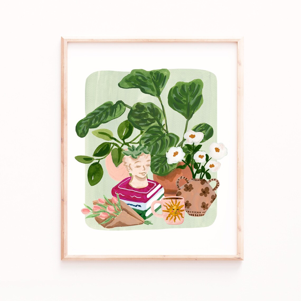 Floral Still Life Art Print, Vintage Botanical Decor