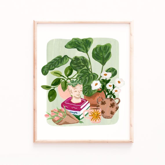 Floral Still Life Art Print, Vintage Botanical Decor