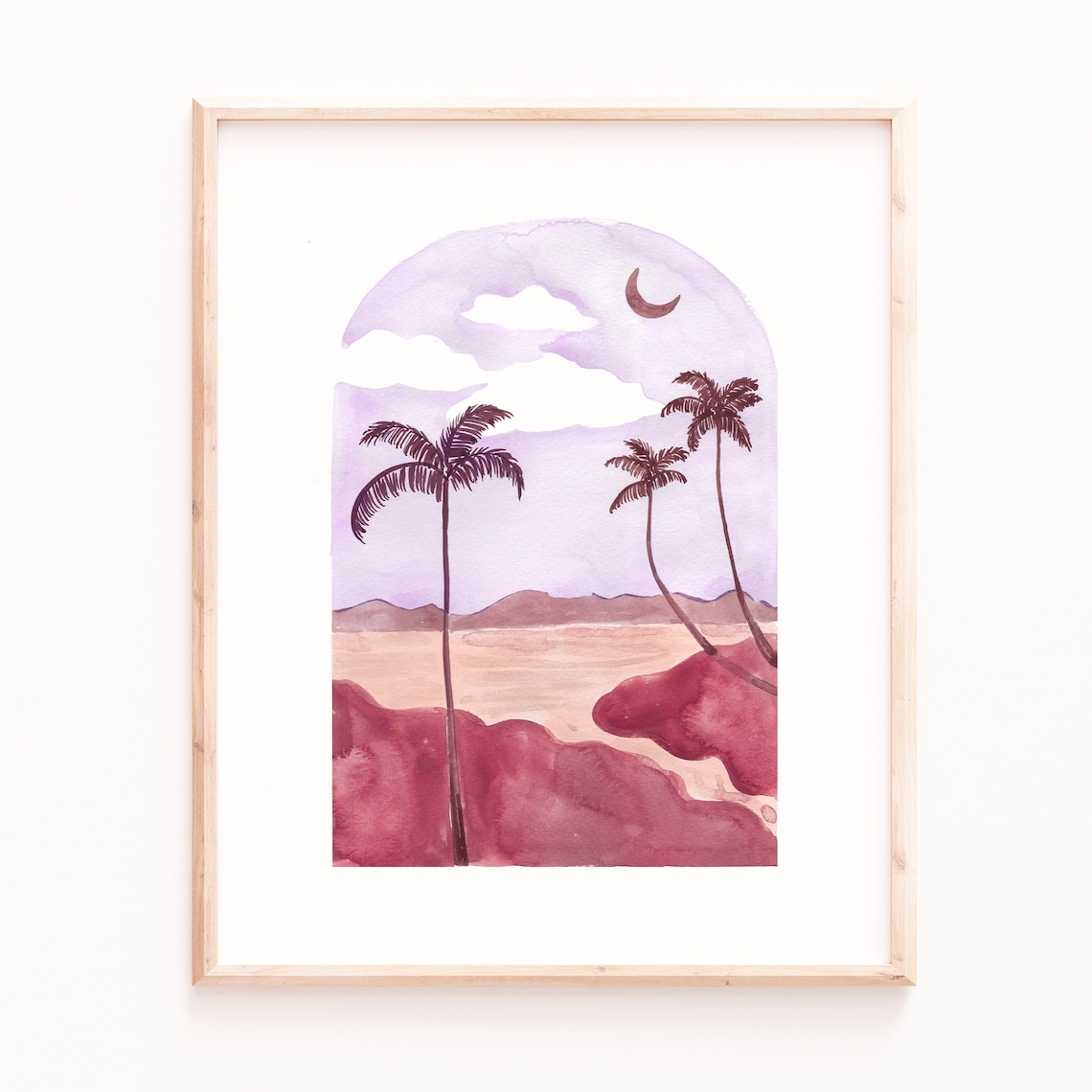 Tropical Arch Art Print, Purple Aesthetic Pastels - Image 4