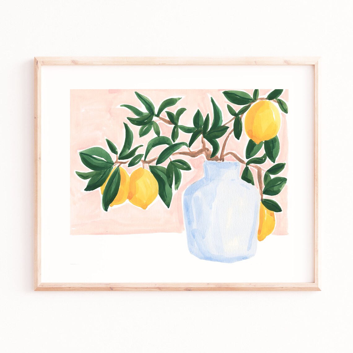 Lemon Tree Branch In A Vase II Art Print