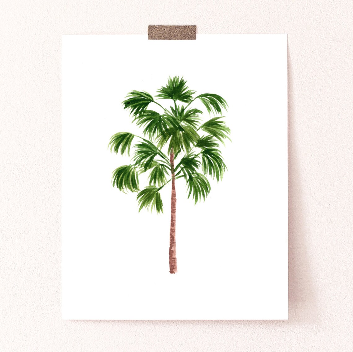 Windmill Palm Tree Watercolor Botanical Art Print - Image 4