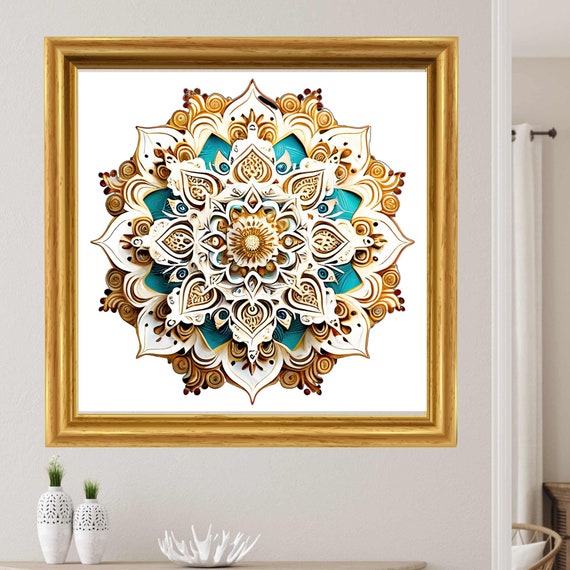 Mandala Islamic Artwatercolor Zen Wall Art Home Decor Mandala Wall Decor Custom Size Colourful Art Prints Art Wall Print Decor