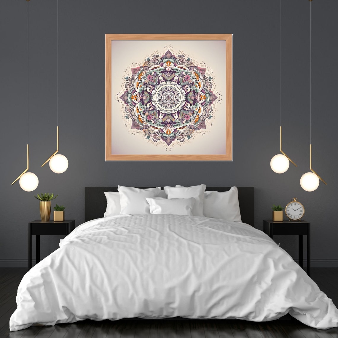 Mandala Indian Art Meditation Wall Art Spiritual Decoration Print Art Relaxing Yoga Esoteric Wall Print