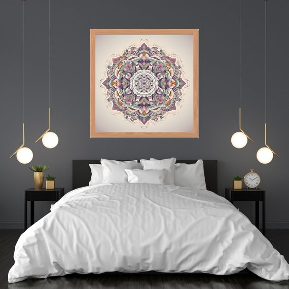 Mandala Indian Art Meditation Wall Art Spiritual Decoration Print Art Relaxing Yoga Esoteric Wall Print