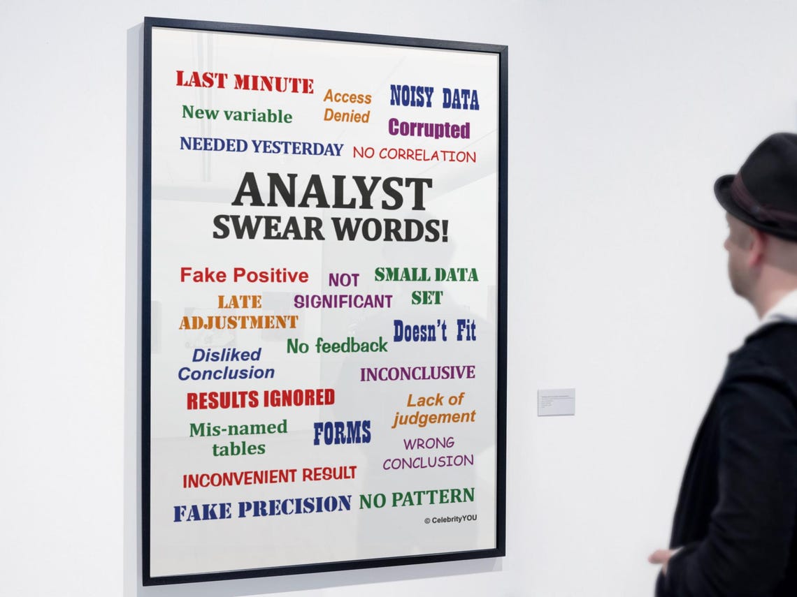 Analyst Swear Words Funny Colorful Data Analyst Office Print - Image 2
