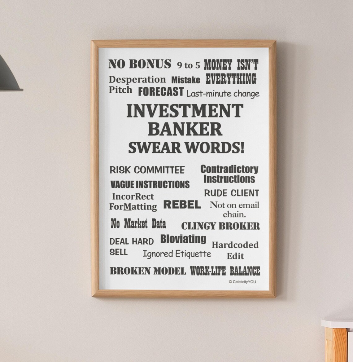 Investment Banker Swear Words Funny Banking Pet Peeves Poster - Image 3