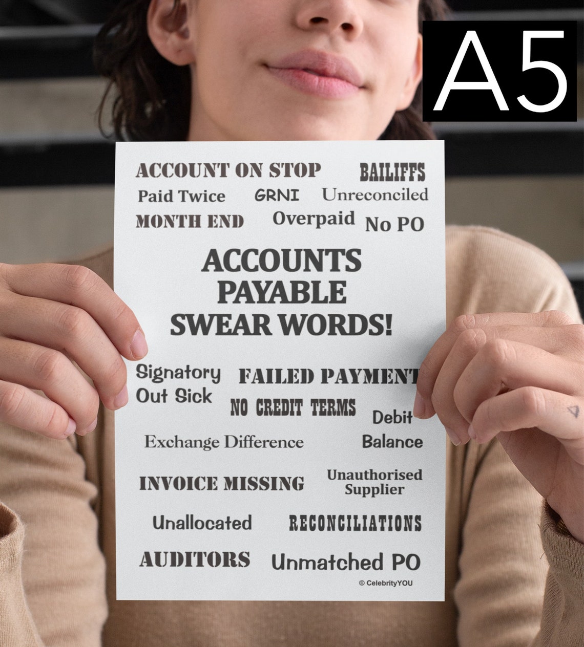 Accounts Payable Swear Words Funny Accountant Office Humor Poster - Image 2