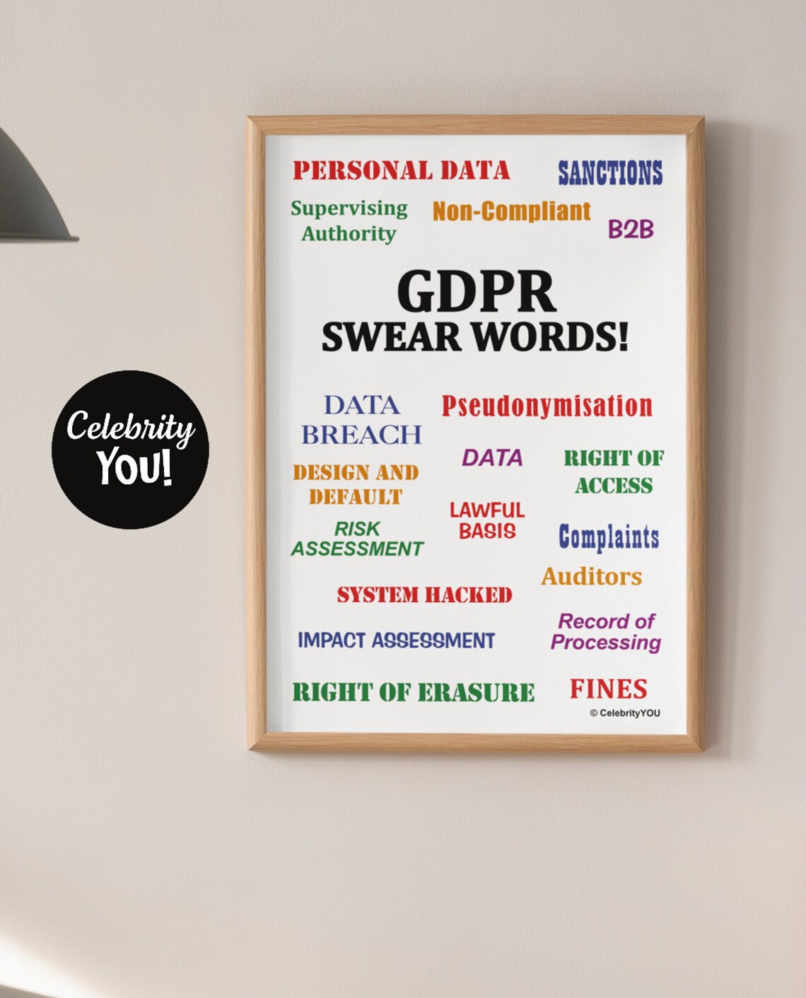 GDPR Swear Words Office Decor Funny Poster - Image 3
