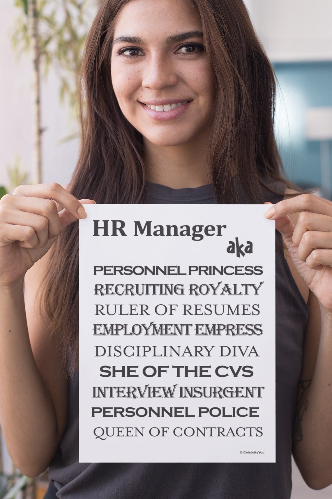 HR Manager Aka Print, Funny Office Decor Poster - Image 2