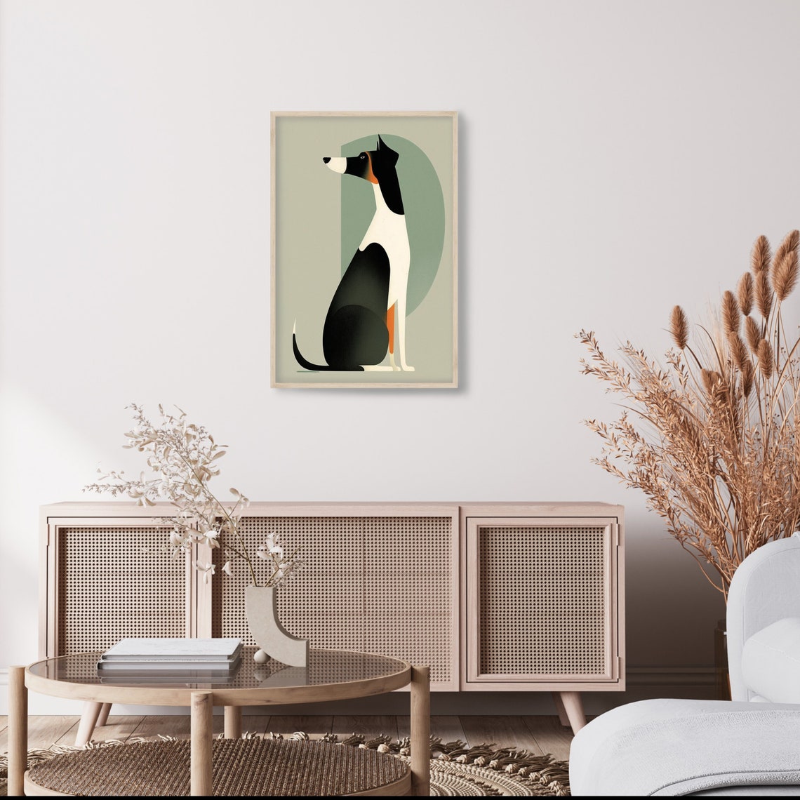 Art Deco Greyhound Portrait Minimalist Symmetrical Dog Poster - Image 3