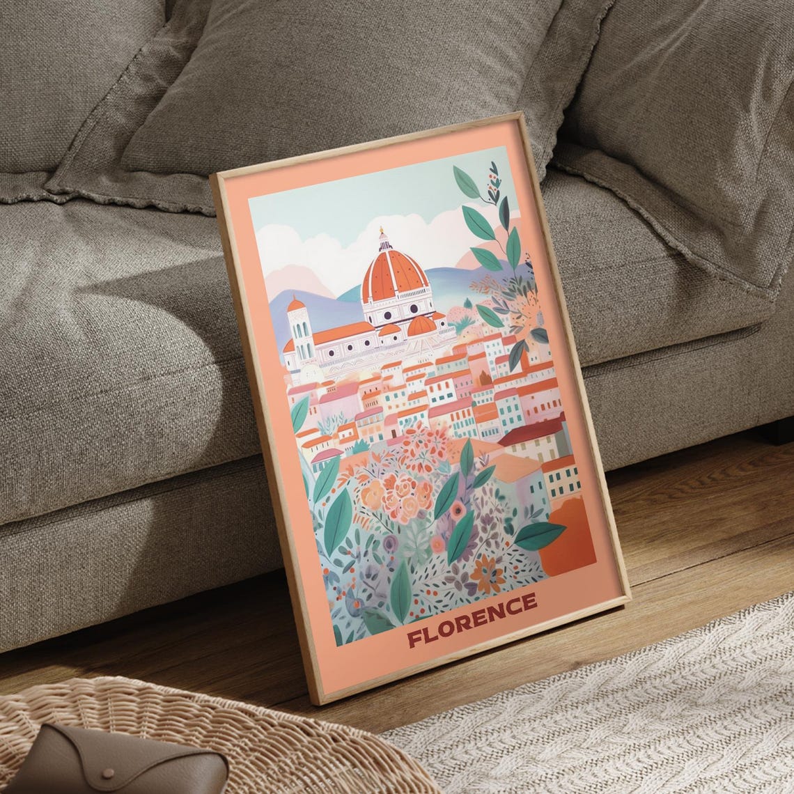 Florence Travel Vintage Italian Retro Travel Print Travel Poster Gift Travel Poster Decor Gallery Wall Travel Travel Posters