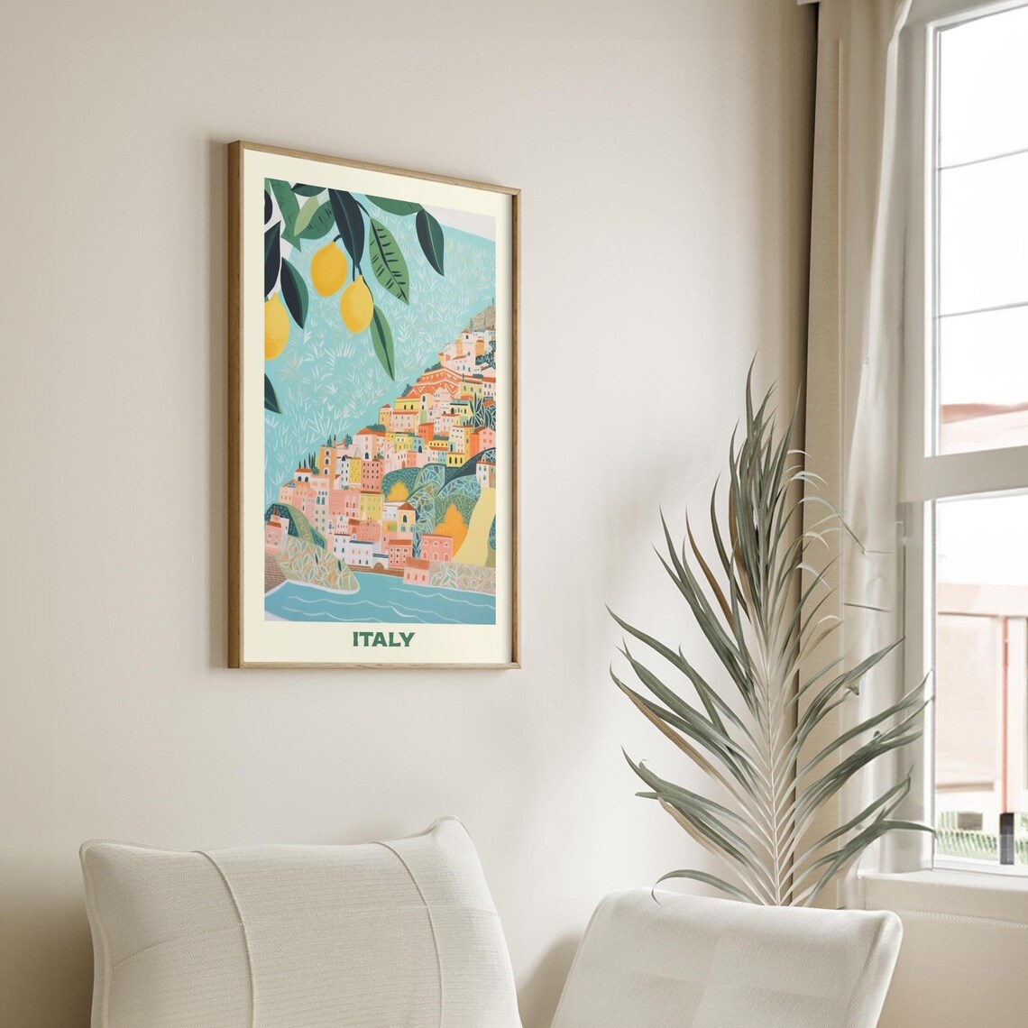 Italy Coastal Town Lemon Grove Mediterranean Hillside Travel Poster - Image 4