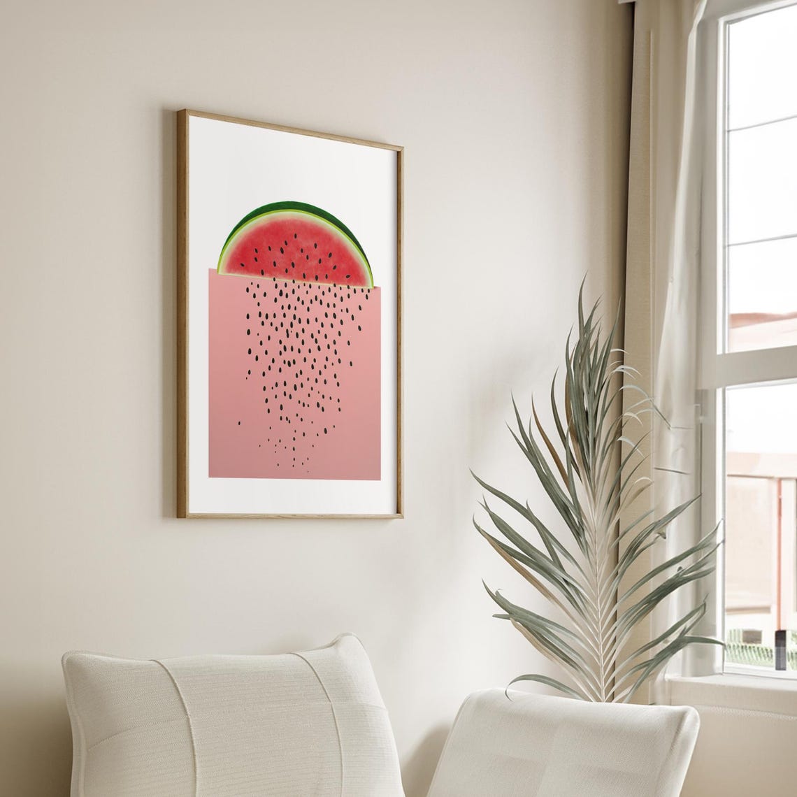 Watermelon Slice Pink Fruit Kitchen Minimalist Summer Art Poster - Image 3