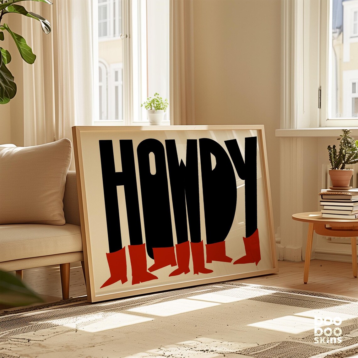 Howdy Cowboy Boots Western Theme Welcome Art Print