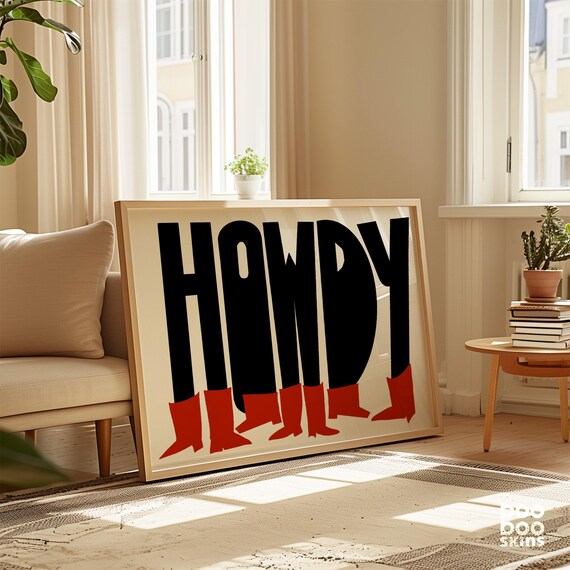 Howdy Cowboy Boots Western Theme Welcome Art Print