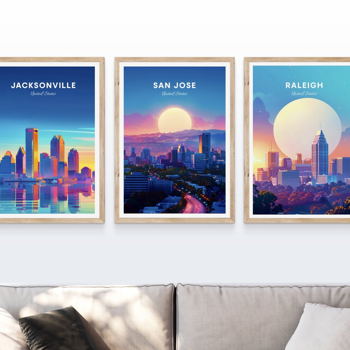 San Jose Sunset Skyline Mountains Glowing Golden Travel Poster - Image 4