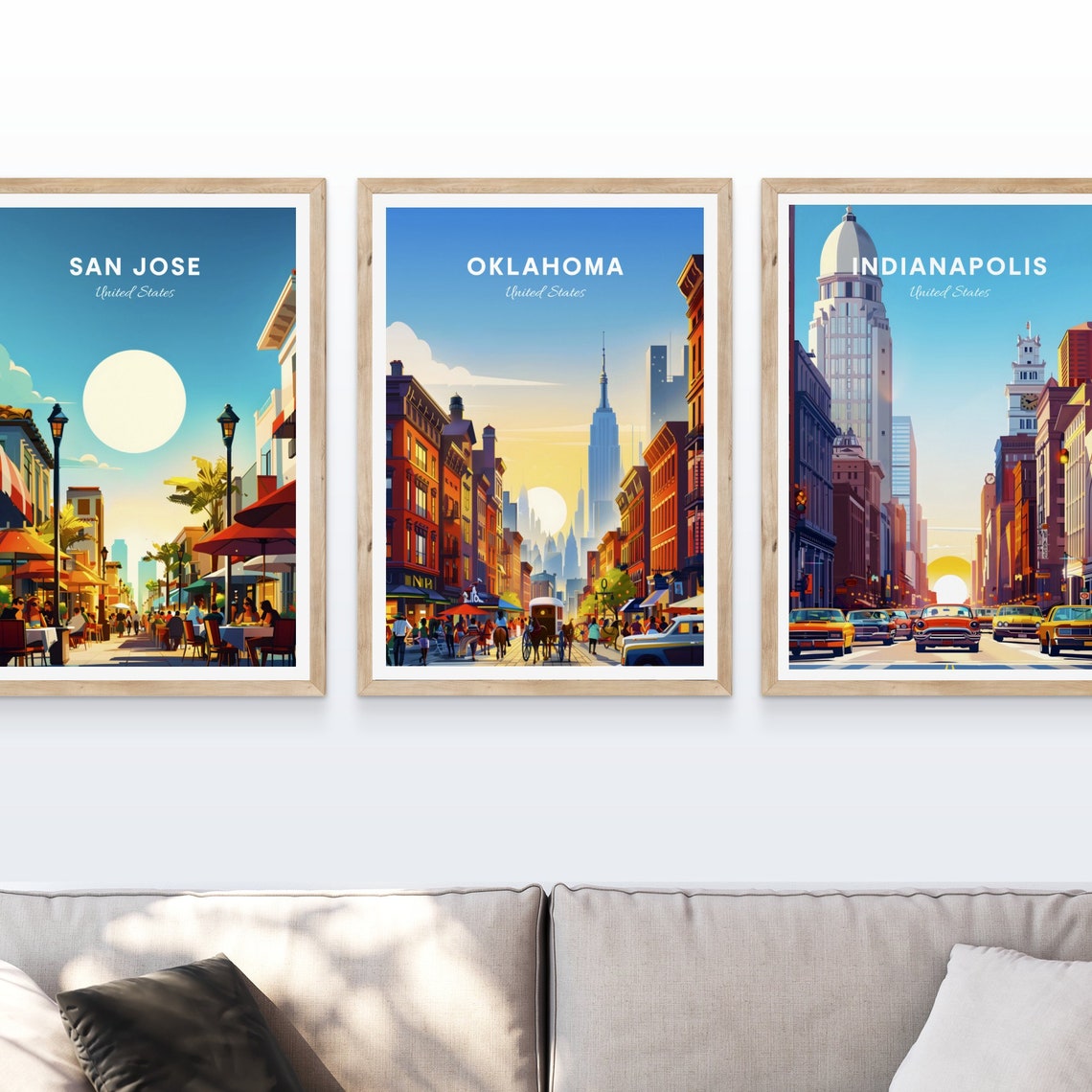 Oklahoma United States Empire State Building Street Sunset Poster - Image 4