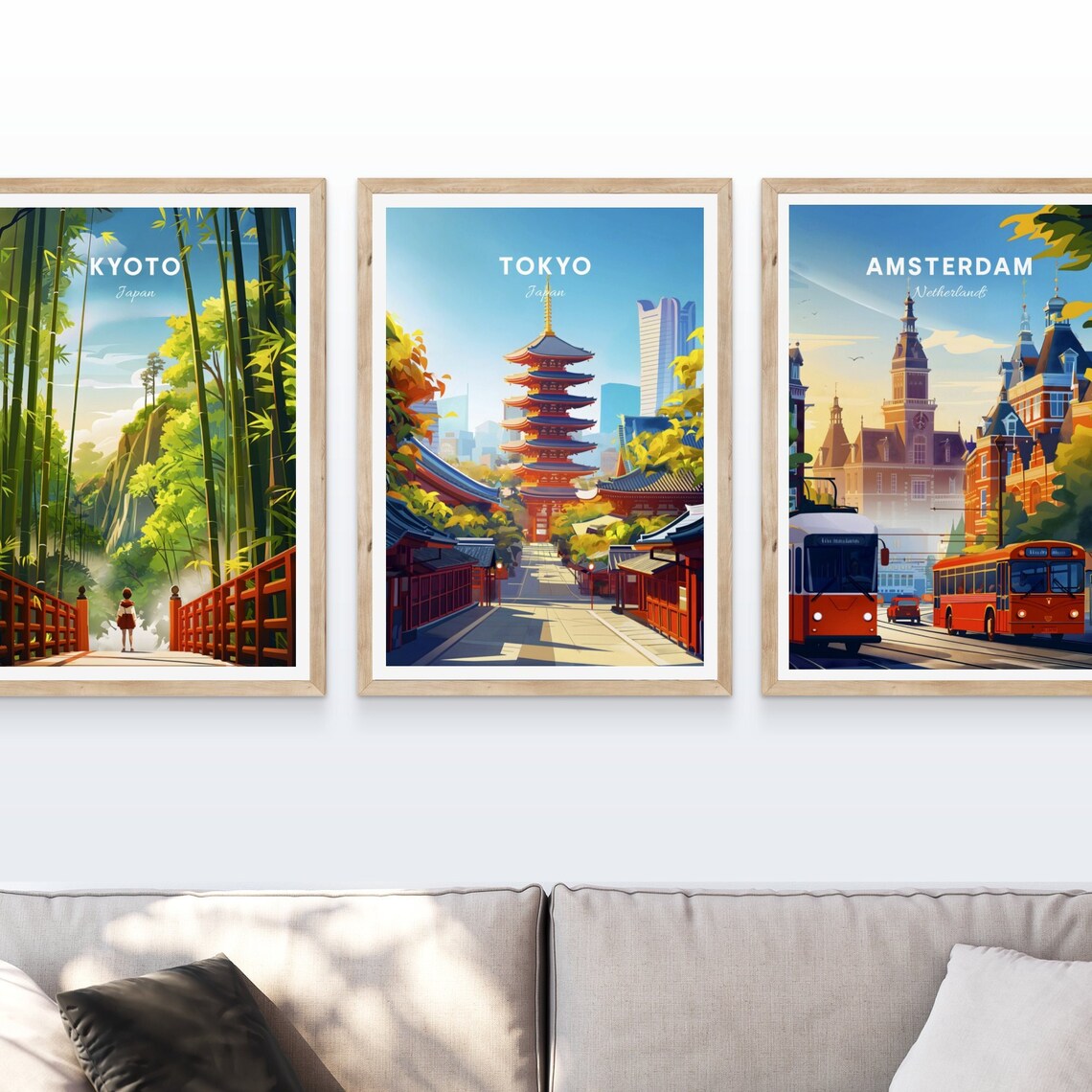 Tokyo Japan Five Story Pagoda Historic Old Town Street Art Poster - Image 3