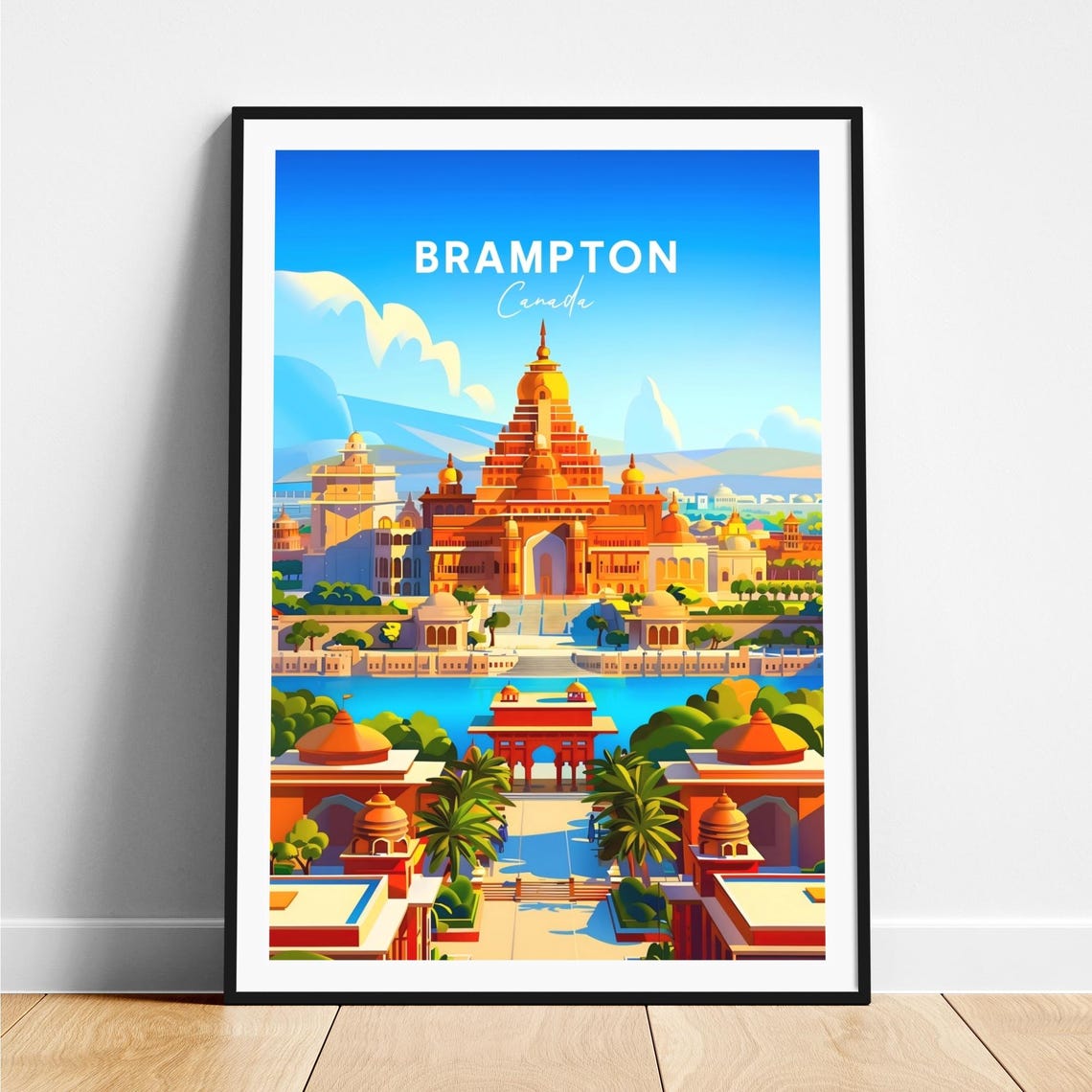 Brampton Canada Golden Temple Palace Complex Aerial View Poster