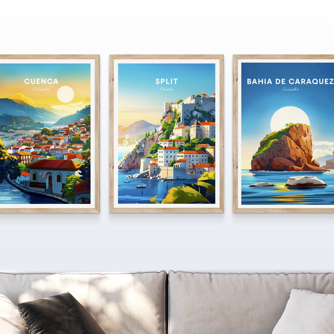 Split Croatia Hilltop Old Town Fortress Sunset Harbor Poster - Image 4