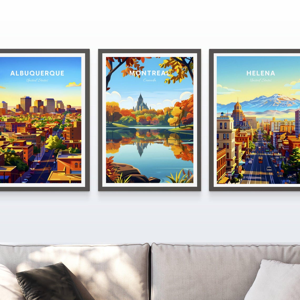 Montreal Canada Autumn Lake Reflection and Chateau Travel Poster - Image 3