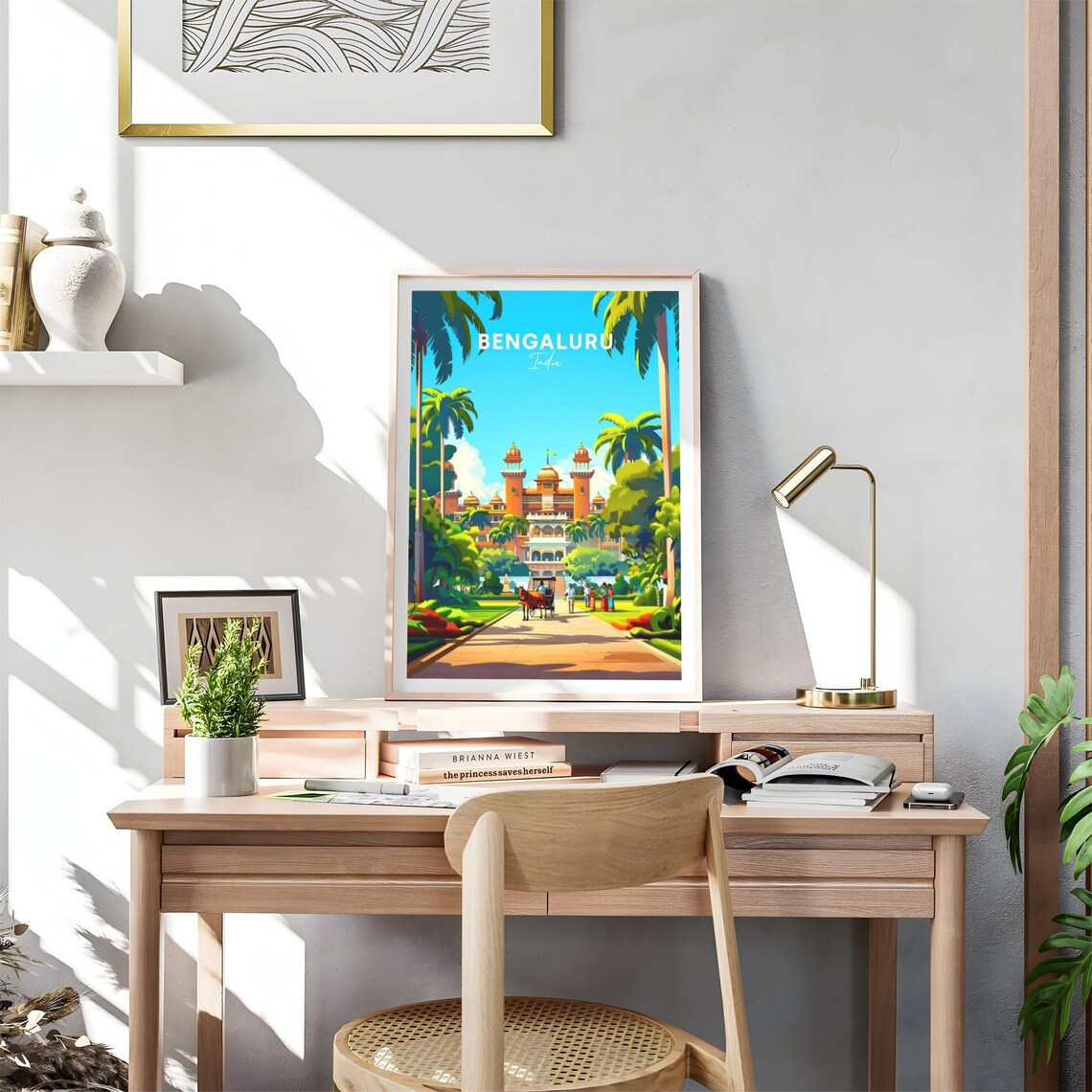 Bengaluru India Grand Palace Palm Lined Driveway Travel Poster - Image 4