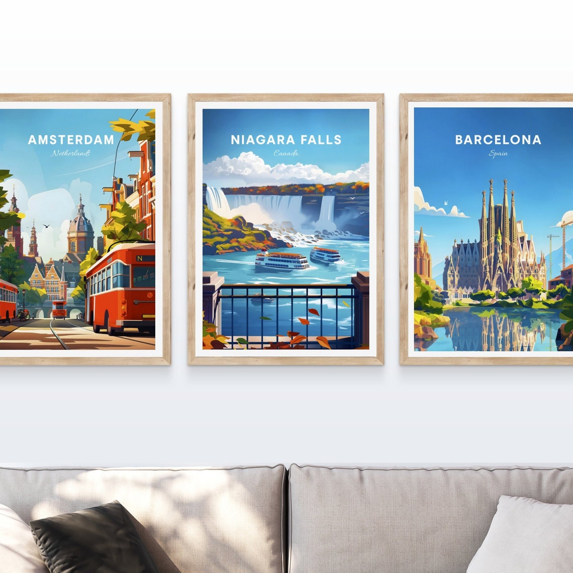 Niagara Falls Canada Waterfall Tour Boats Scenic Travel Poster - Image 4