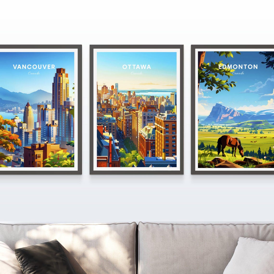 Ottawa Canada Aerial City Skyline Panorama River View Travel Poster - Image 4