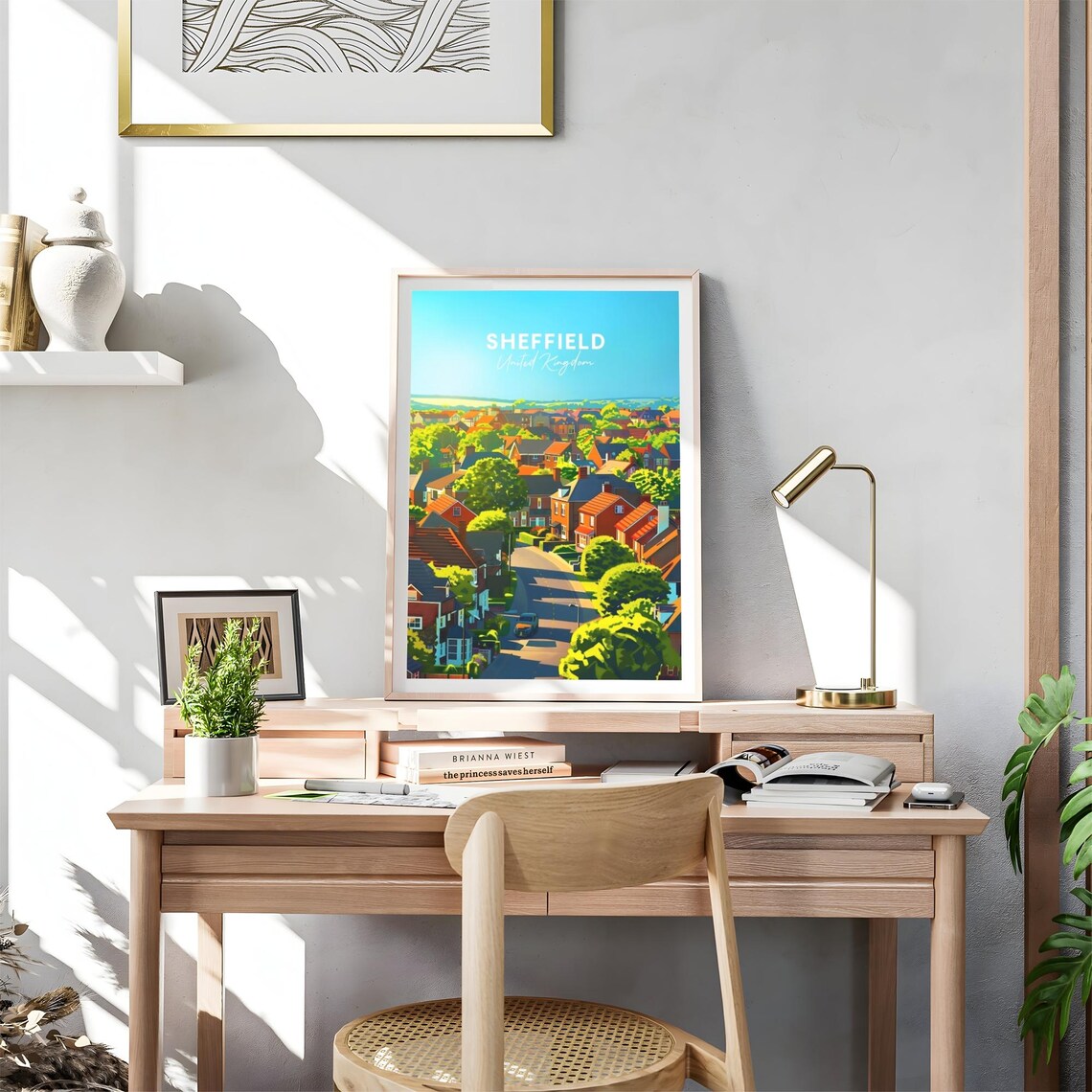 Sheffield Suburban Street Brick Houses England Travel Poster - Image 4